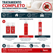 Pack para fumigar Chinches - 2 Descargas, 1 Spray, 1 Laca - Remi Hogar