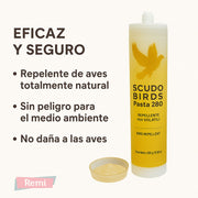 Scudo Birds Pasta Gel - Deshabituante natural para palomas y aves urbanas - Remi Hogar