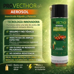 Provecthor aerosol insecticida con efecto inmovilizador tipo tela de araña