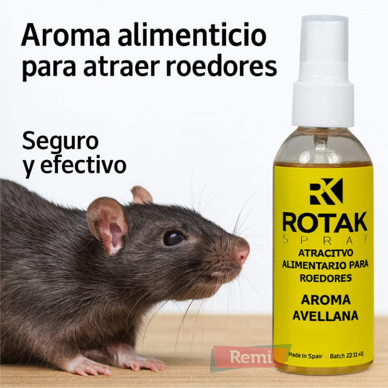 Atrayente alimentario para roedores sin tóxicos - Rotak Spray - Remi Hogar