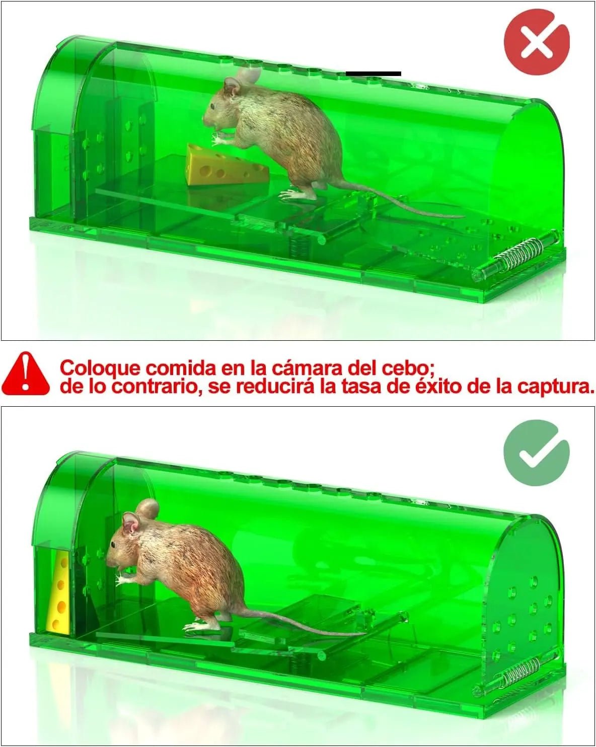 2Pcs Trampa para capturar ratones - Reutilizable - Remi Hogar