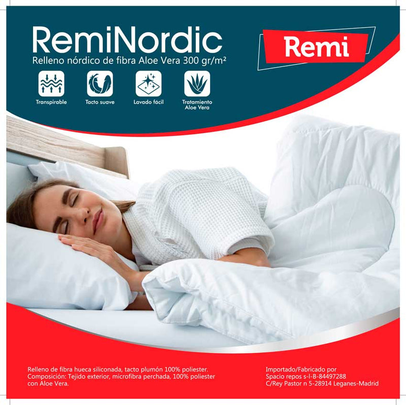 Edredón Relleno Nórdico de Fibra Aloe Vera - Remi Hogar